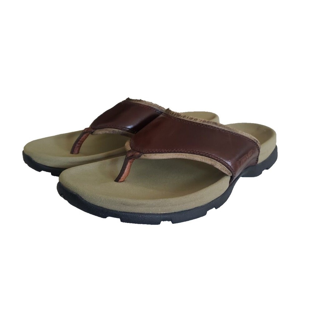 Teva Men's Size 11 Thong Leather Brown Sandals Comfort Outdoor Sandals